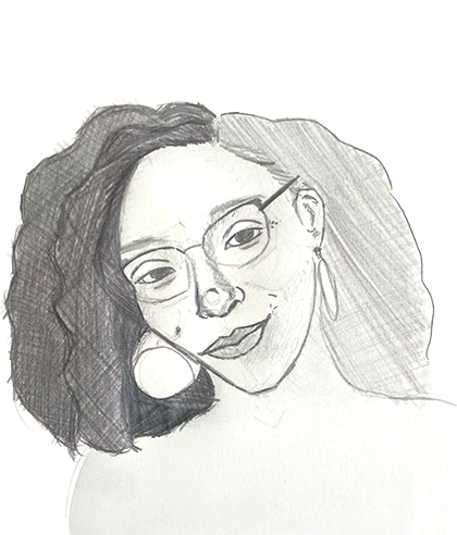 Portrait au crayon de Zalihata Ahamada, dessiné par Kaya LAFEUILLE